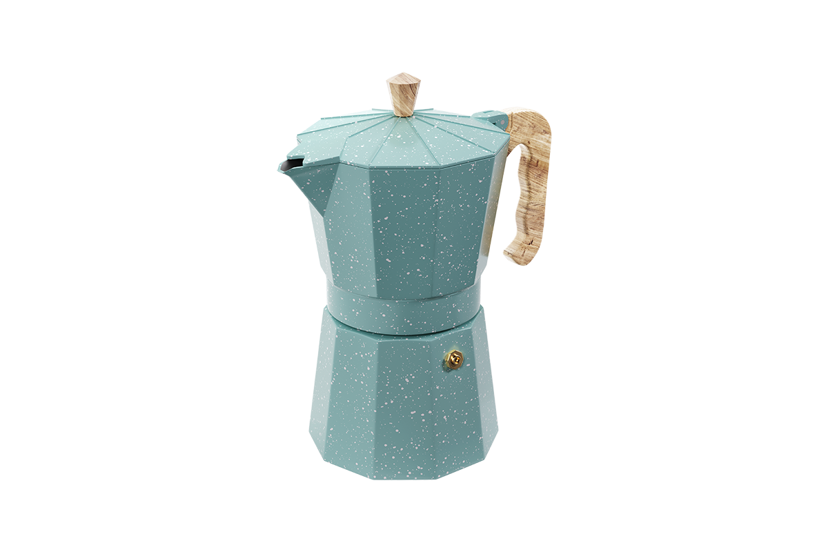 Cafeteira Italiana Brinox Verona 300ml Cabo Soft-Touch Verde