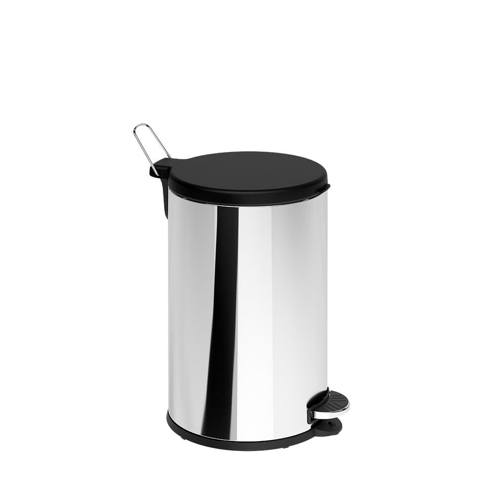 Lixeira Inox com Pedal Brinox Flat 15L Aro Removível