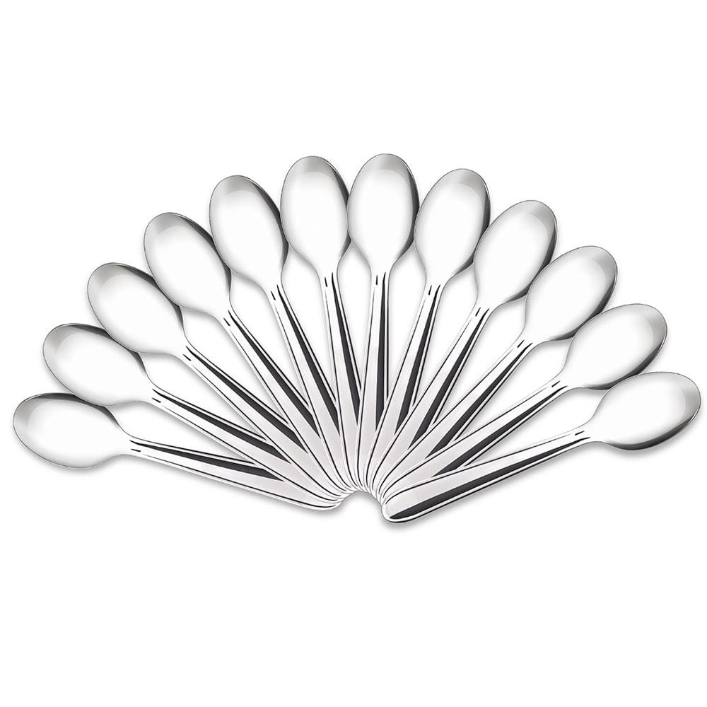 Jogo de Colheres de Café Brinox Turim 12 Peças Aço Inox Polido com Friso