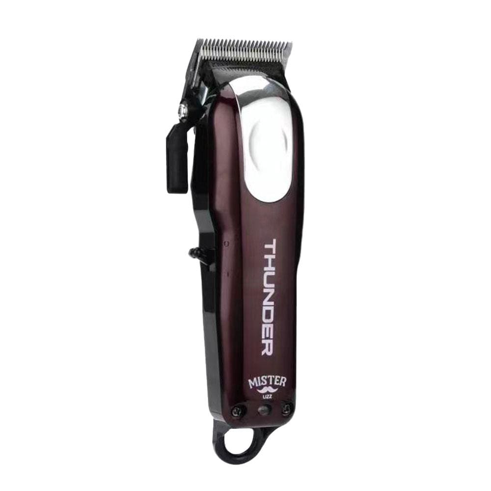 Máquina de Cortar Cabelo Mister Lizz Thunder Profissional A Bateria Lâminas Inox 6500 RPM Preto e Vinho