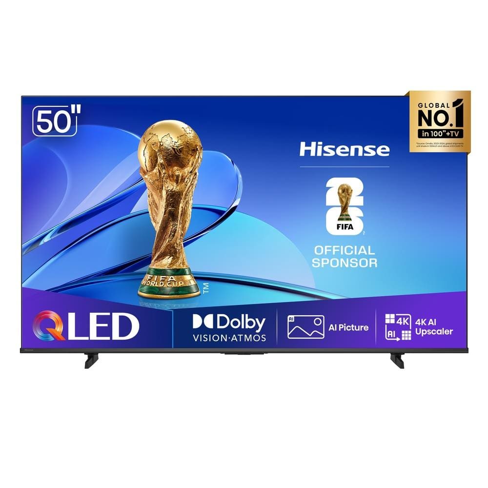 Smart TV 50” 4K Hisense 50Q6QV QLED HDR10 Dolby Atmos Vidaa U9 Preto