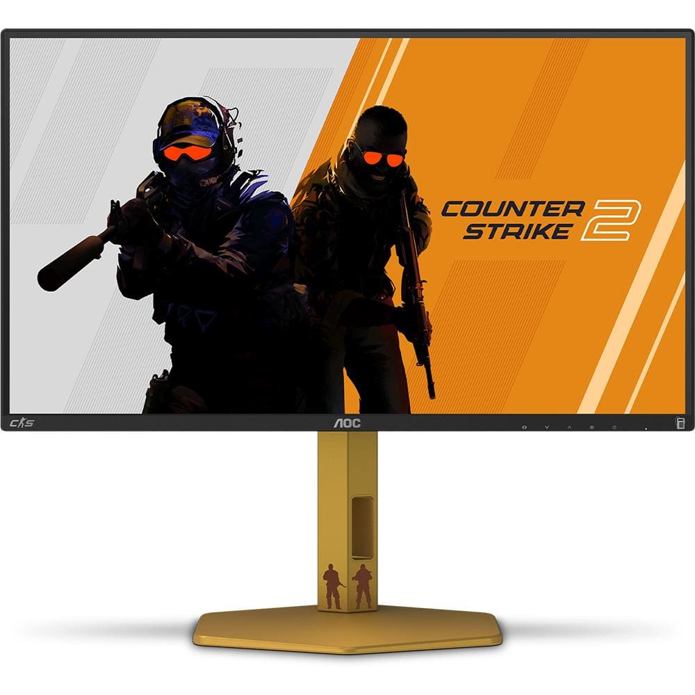 Monitor Gamer 24,5” LED AOC AGON Counter Strike 2 CS25G/78 Full HD 310Hz Preto e Dourado