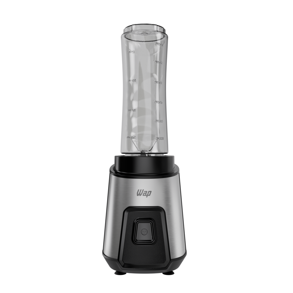 Liquidificador Portátil Wap Blender Go WBG600 600ml 300W 2 Copos Squeeze Preto Inox