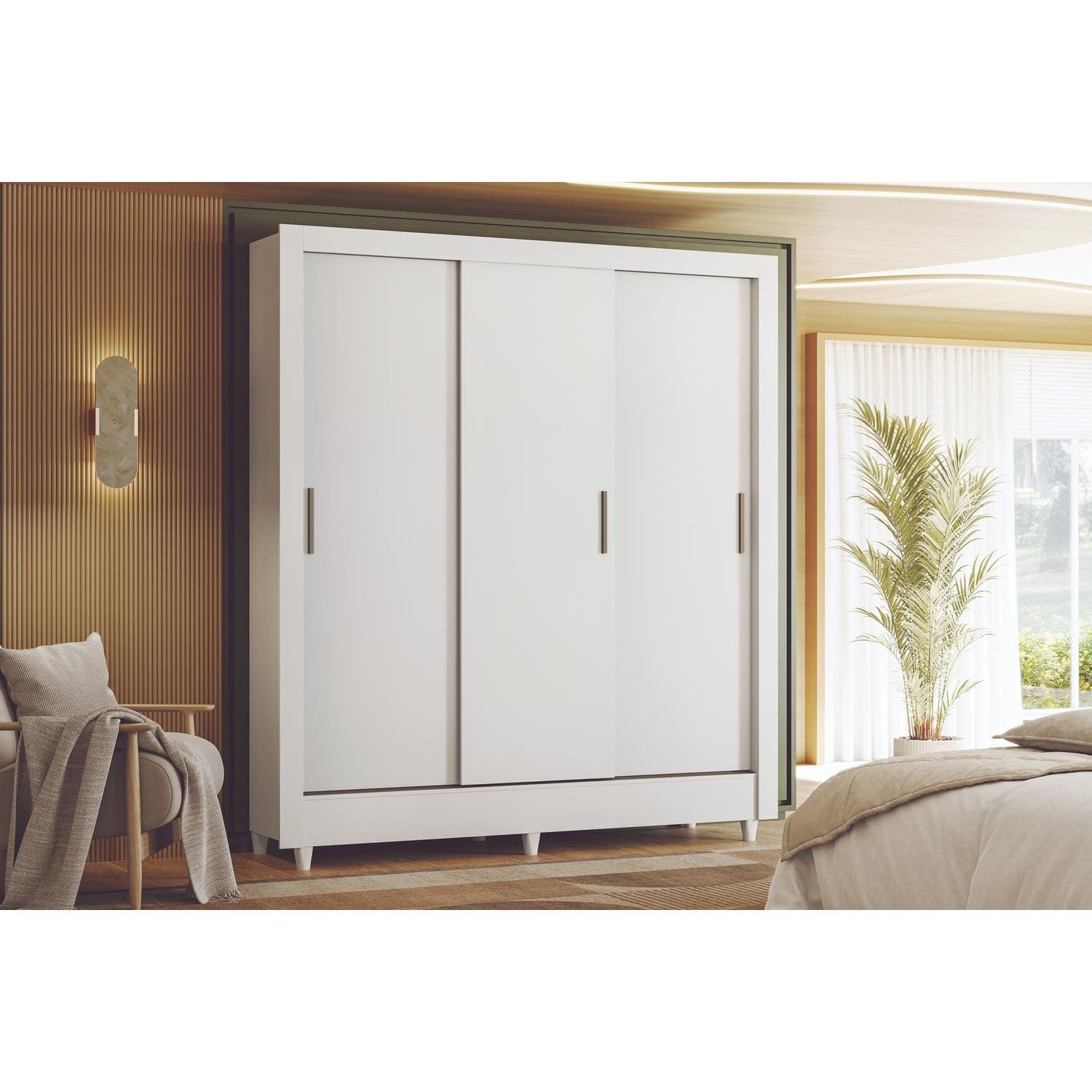 Guarda Roupa Santos Andirá Lisboa 3 Portas Deslizantes