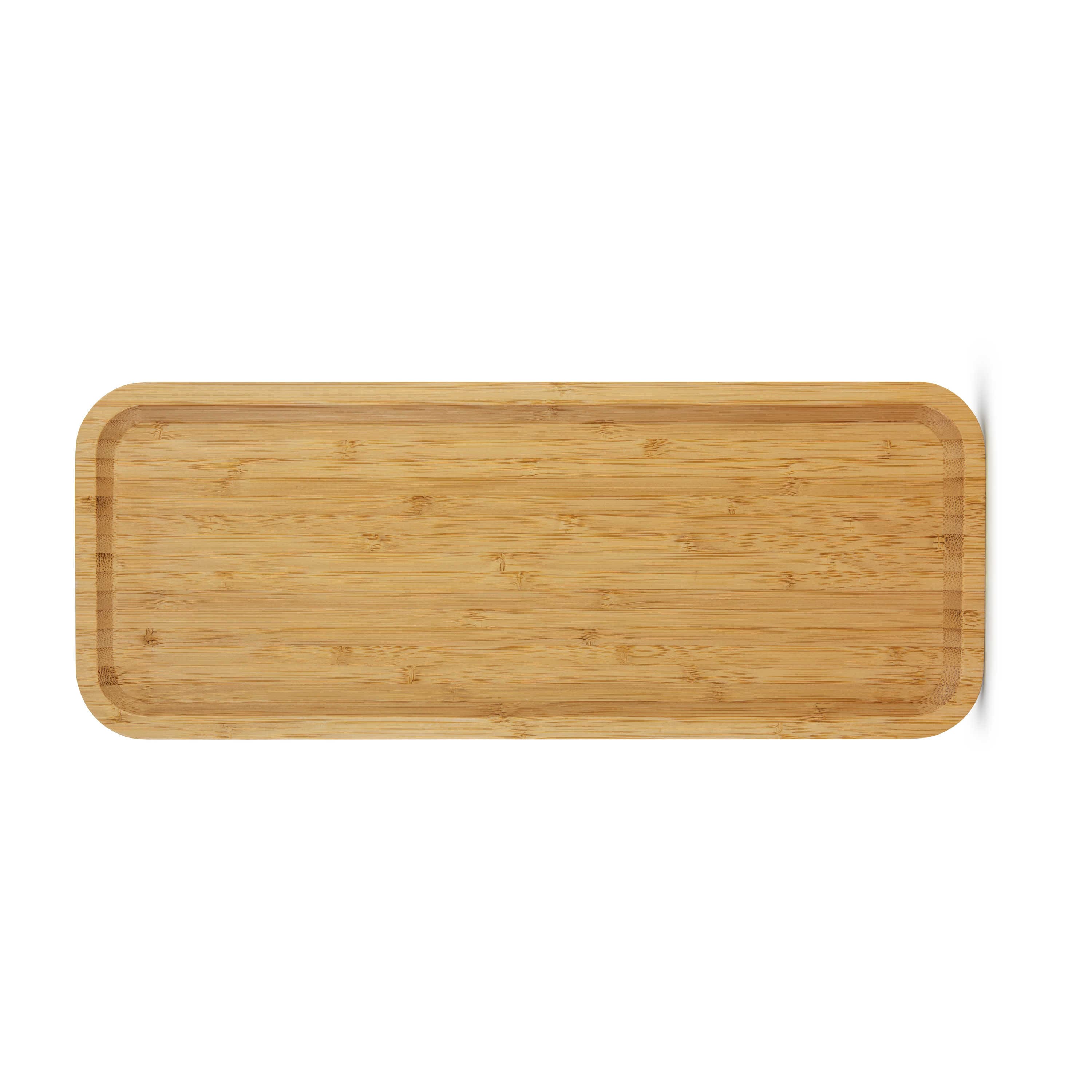 Bandeja Retangular Rasa Euro Home BAM2871 44,5x16,5cm Bambu Natural