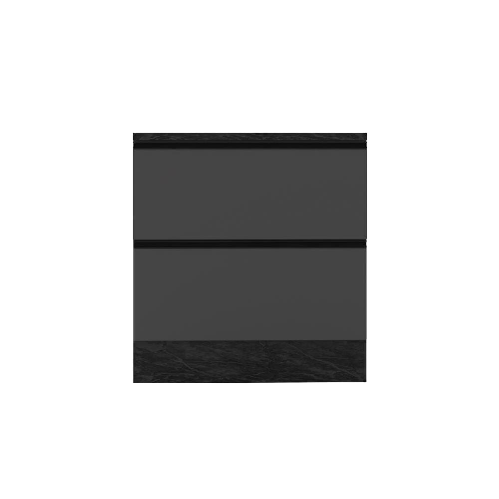 Balcão de Cozinha Poliman Etna 80cm 1 Porta 1 Gaveta com Tampo Grafite