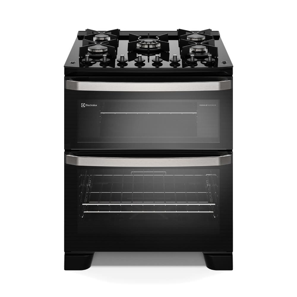 Fogão Electrolux Experience FE5DB 5 Bocas Mesa de Vidro Forno Duplo PerfectCook360 Preto