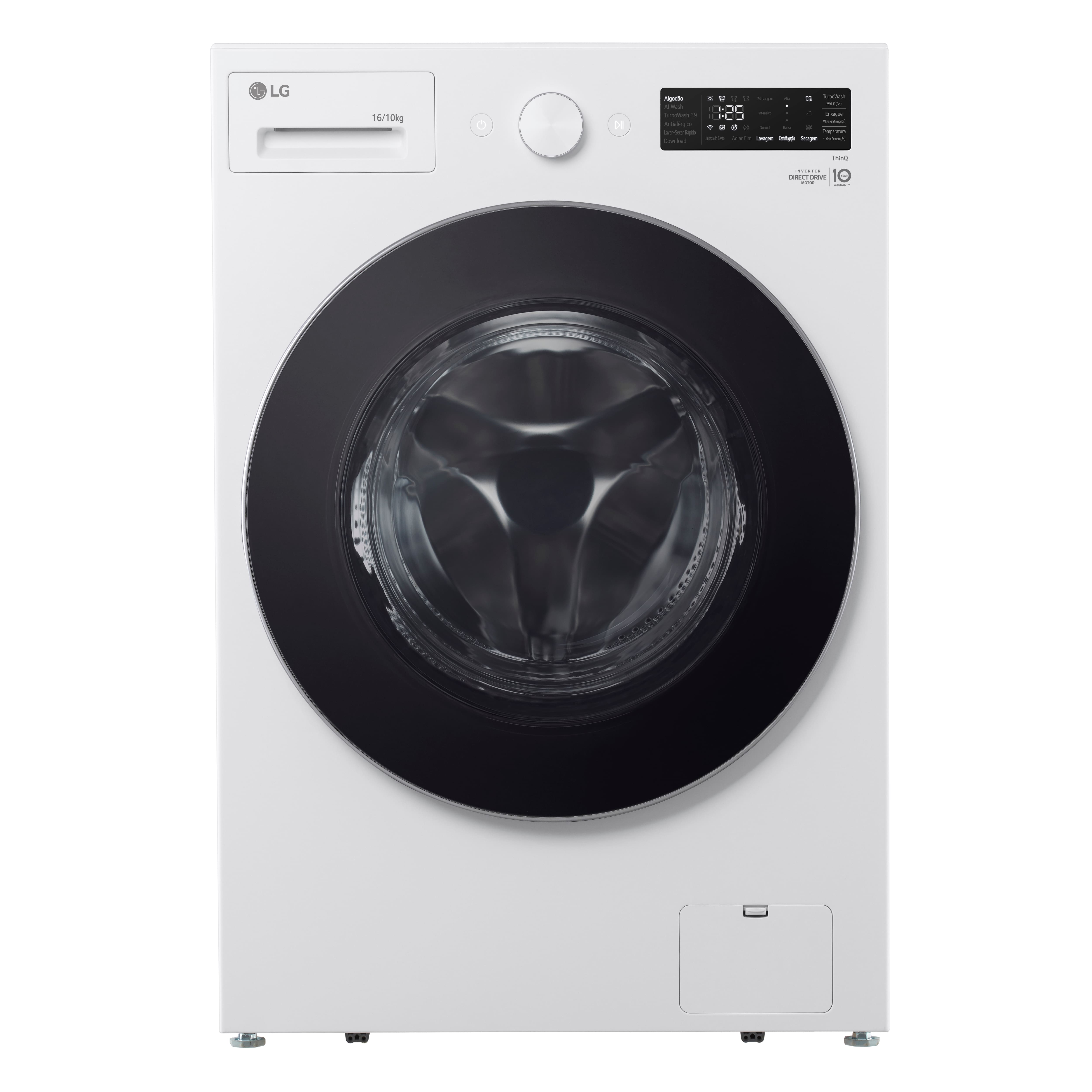 Lava e Seca LG Smart WD16WNTS6B 16kg 127V Branca Inteligência Artificial AI DD