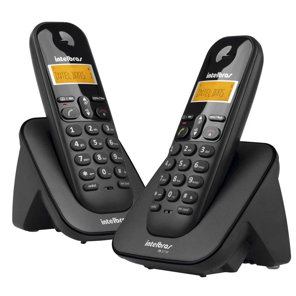 Telefone sem Fio Intelbras TS 3112 com Display luminoso, Identificador de Chamada e Tecnologia DECT 6.0 e 1 Ramal - Preto