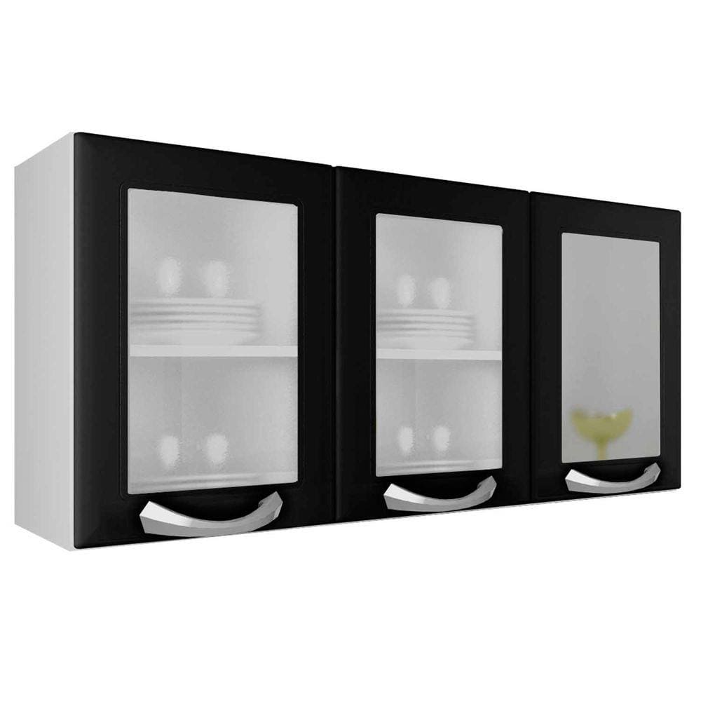 Armário 3 Portas com Vidro Premium Itatiaia IPV3-120