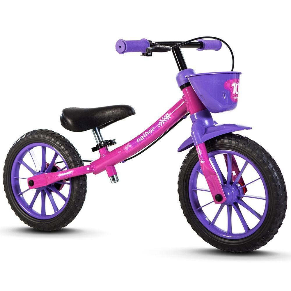 Bicicleta Infantil Feminina Com Aro 12 Balance Bike Nathor