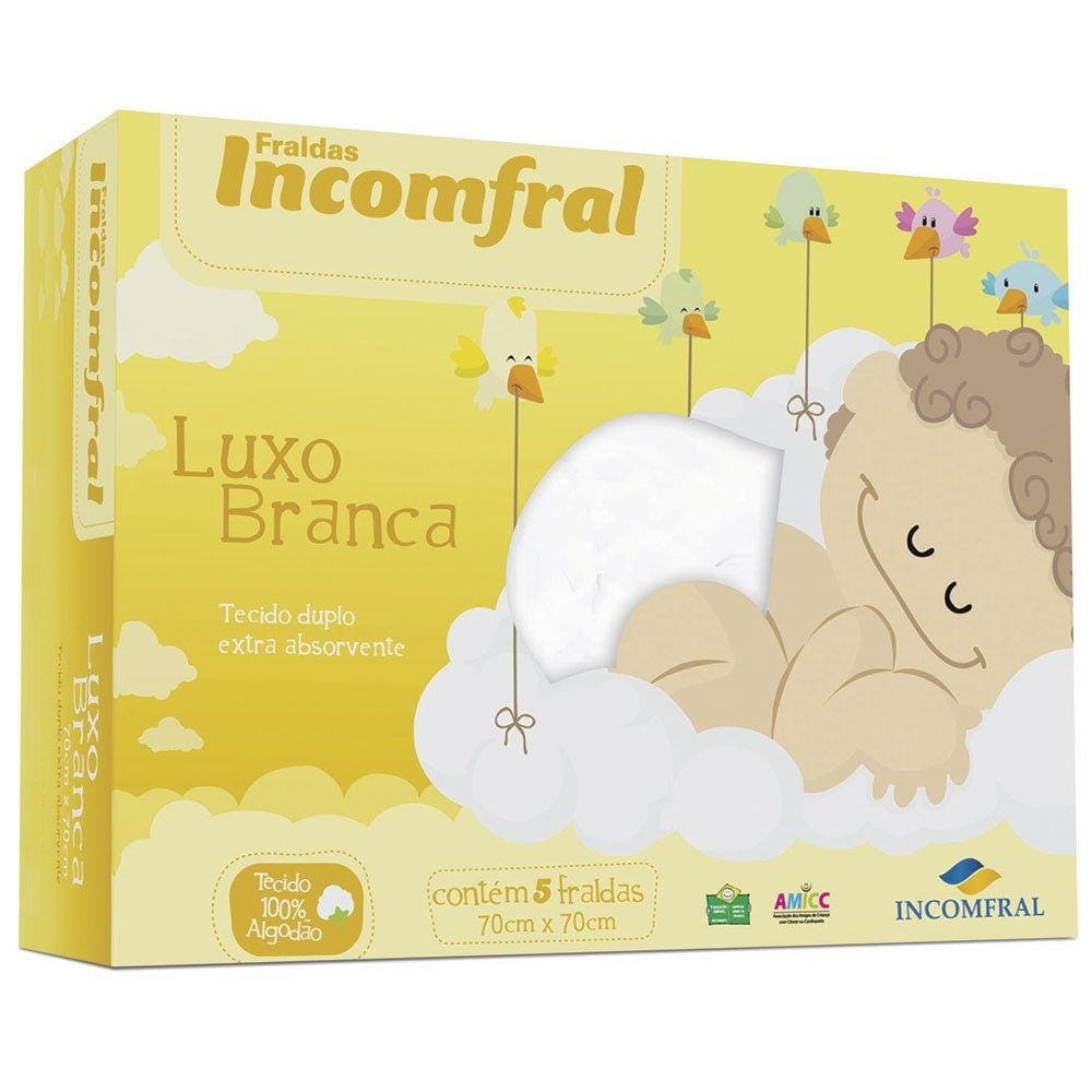 Fralda Luxo Branca Incomfral