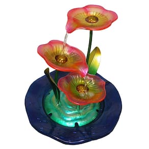 Fonte de Agua Cascata Decorativa Grande Metal Flores para Jardim e Casa