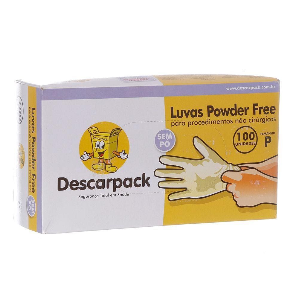 Luva de Látex com 100 Unidades Powder Free