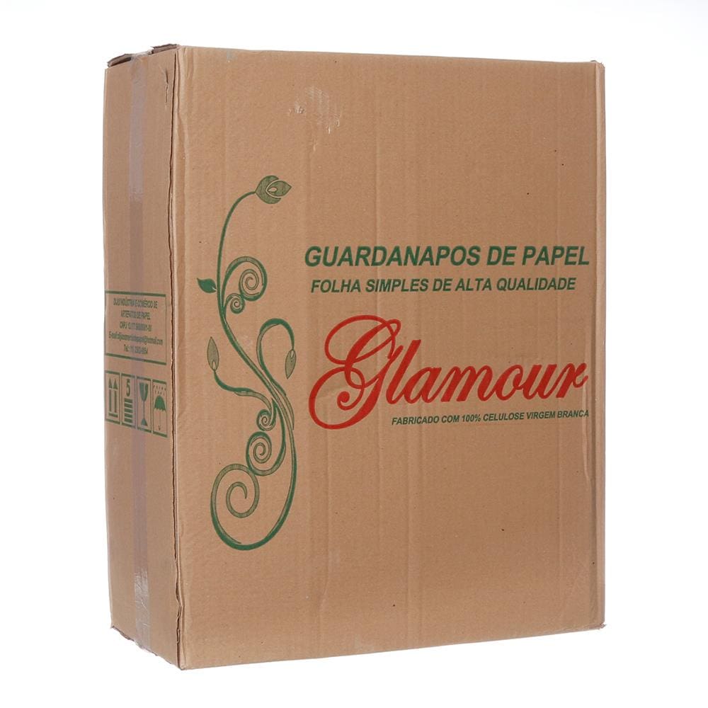 Guardanapo de Papel Folha Dupla 32 X 30cm Pacote com 2400 Unidades Glamour