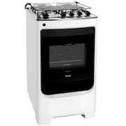 Fogão Consul 4 Bocas CFO4NAB com Mesa de Inox, Acendimento Automático e Design Frente Única Bivolt - Branco