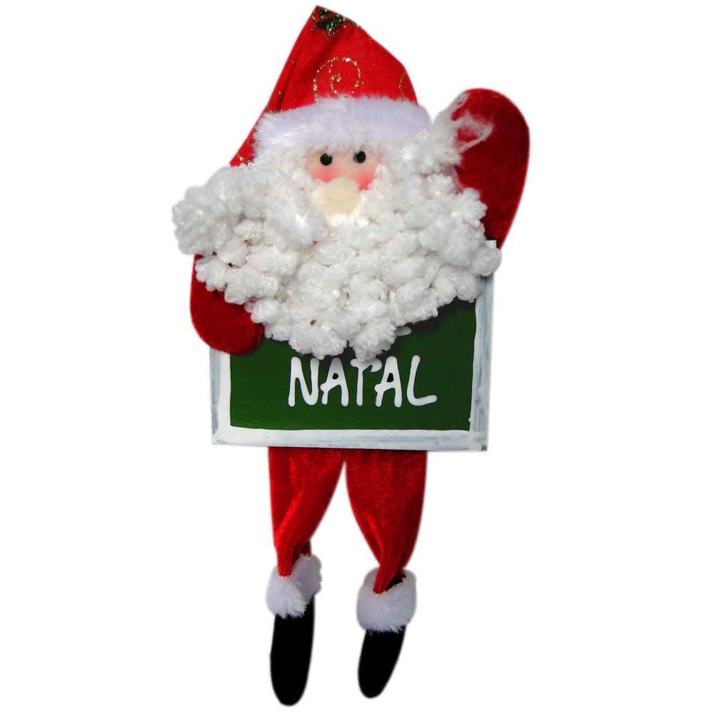 Papai Noel Placa Feliz Natal com 12cm de Largura CBRN0364