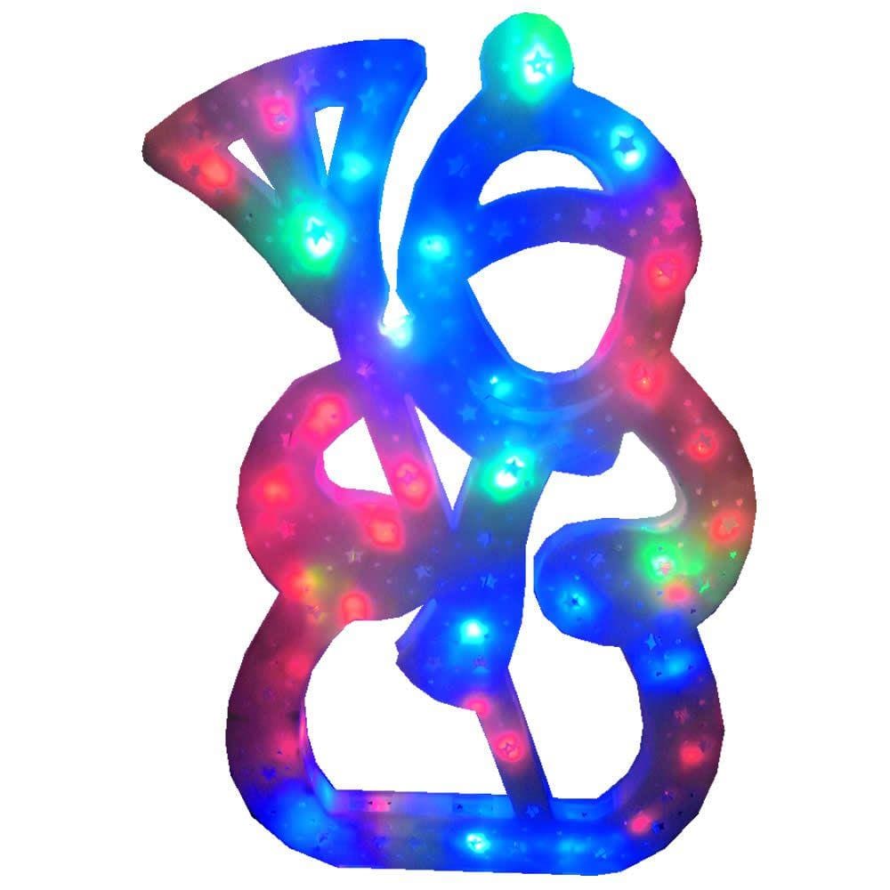 Pisca Pisca Boneco de Neve 35 Leds RGB Colorido 42cm de Altura 110v CBRN0678