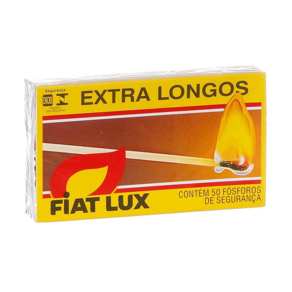 Fósforo Extra Longo Com 50 Palitos Com 9,5Cm Fiat Lux