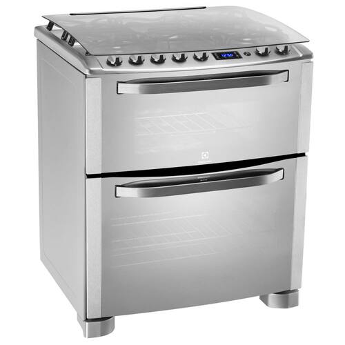 imagem-Fogão Electrolux 5 Bocas 76RXD com Forno Duplo e Timer Digital Inox - Bivolt