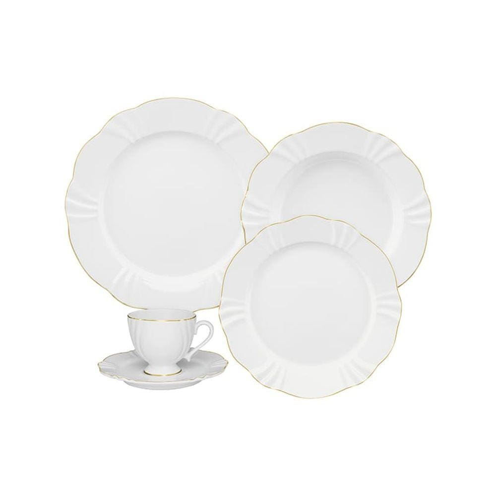 Aparelho de Jantar e Chá com 30 Peças Soleil White Classic