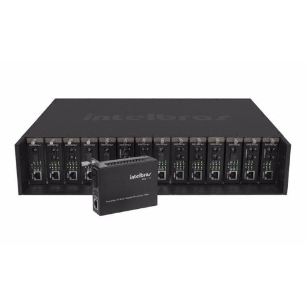 Chassi Rack 19 Para Conversores De Mídia Intelbras Kx 1400
