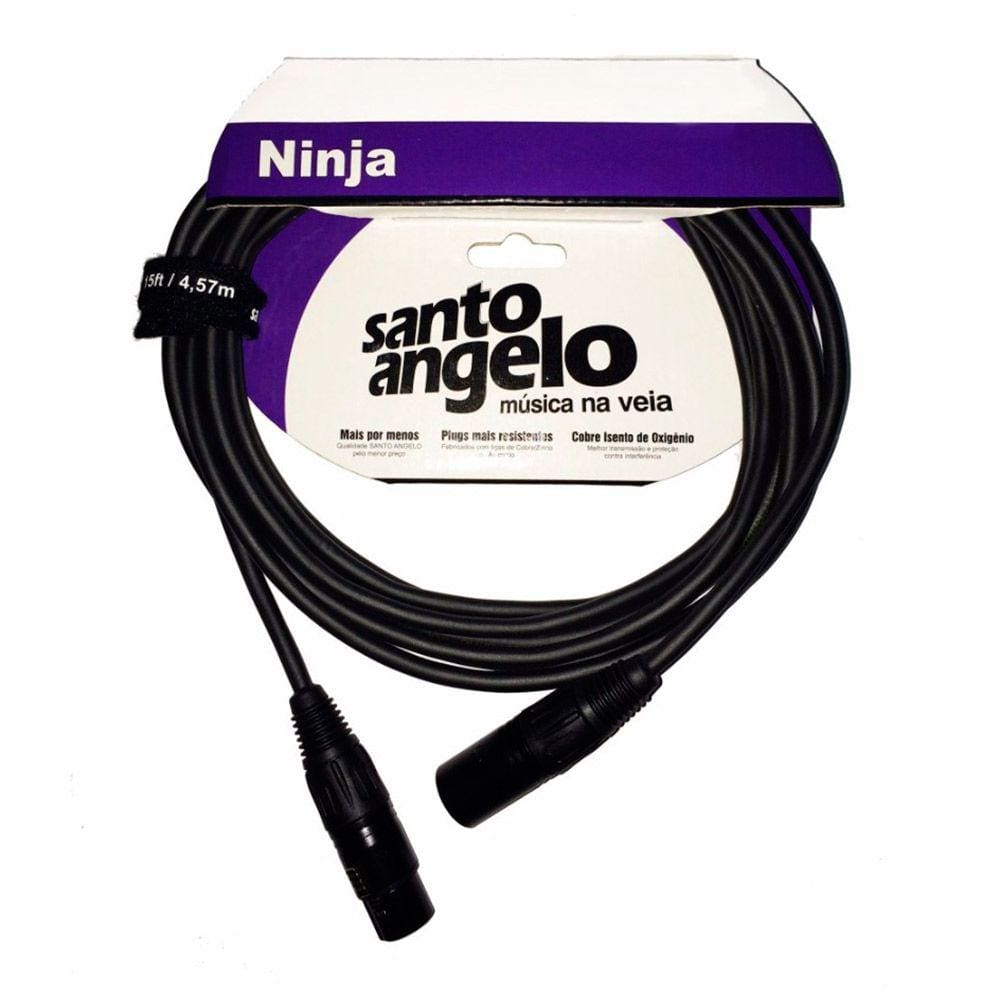 Cabo De Microfone Ninja Canon F/M 3,05m LW10FT Santo Angelo