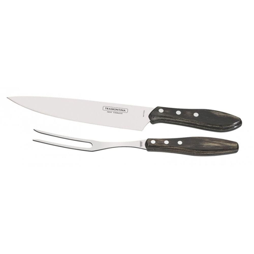 Jogo Churrasco Inox 2Pc Polywood - 21198960 - Tramontina Cutelaria