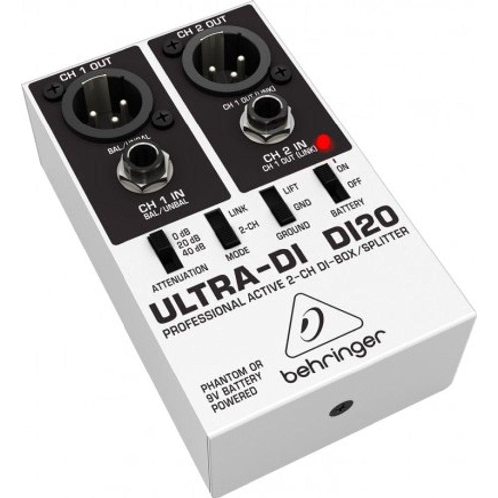 Direct Box Ativo 2 Canais DI20 - Behringer