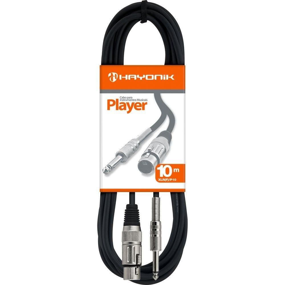 Cabo para Microfone Hayonik XLR(F) x P10 10 Metros Linha Player