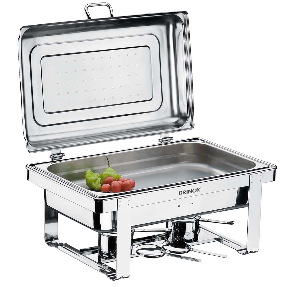 Rechaud Retangular Brinox Savoy com 2 Cubas 1098/202 - 5 Peças