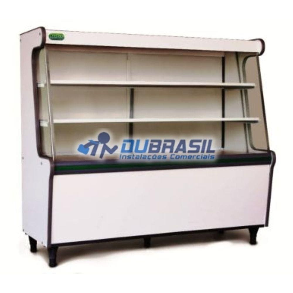 Balcão Vitrine Seco Artlux 1,00m Branco Com Faixa Azul Pé