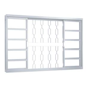 Janela de Correr em Aço Alterosa 4 Folhas 2 Fixas com Grade Central Elo sem Basculante MGM Minas Sul 1,00mx2,00mx12cm - Requadro 120mm Branco