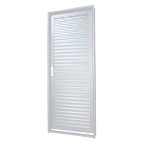 Porta em Aço MGM Nápoles 2,17mx75cmx12cm - Requadro 120mm Branco Direita