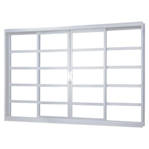 Janela de Correr em Aço Alterosa 4 Folhas 2 Fixas sem Grade sem Basculante MGM Minas Sul 1,00mx1,50mx6,5cm - Requadro 65mm Branco