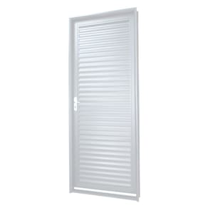 Porta em Aço MGM Nápoles 2,17mx85cmx12cm - Requadro 120mm Branco Direita