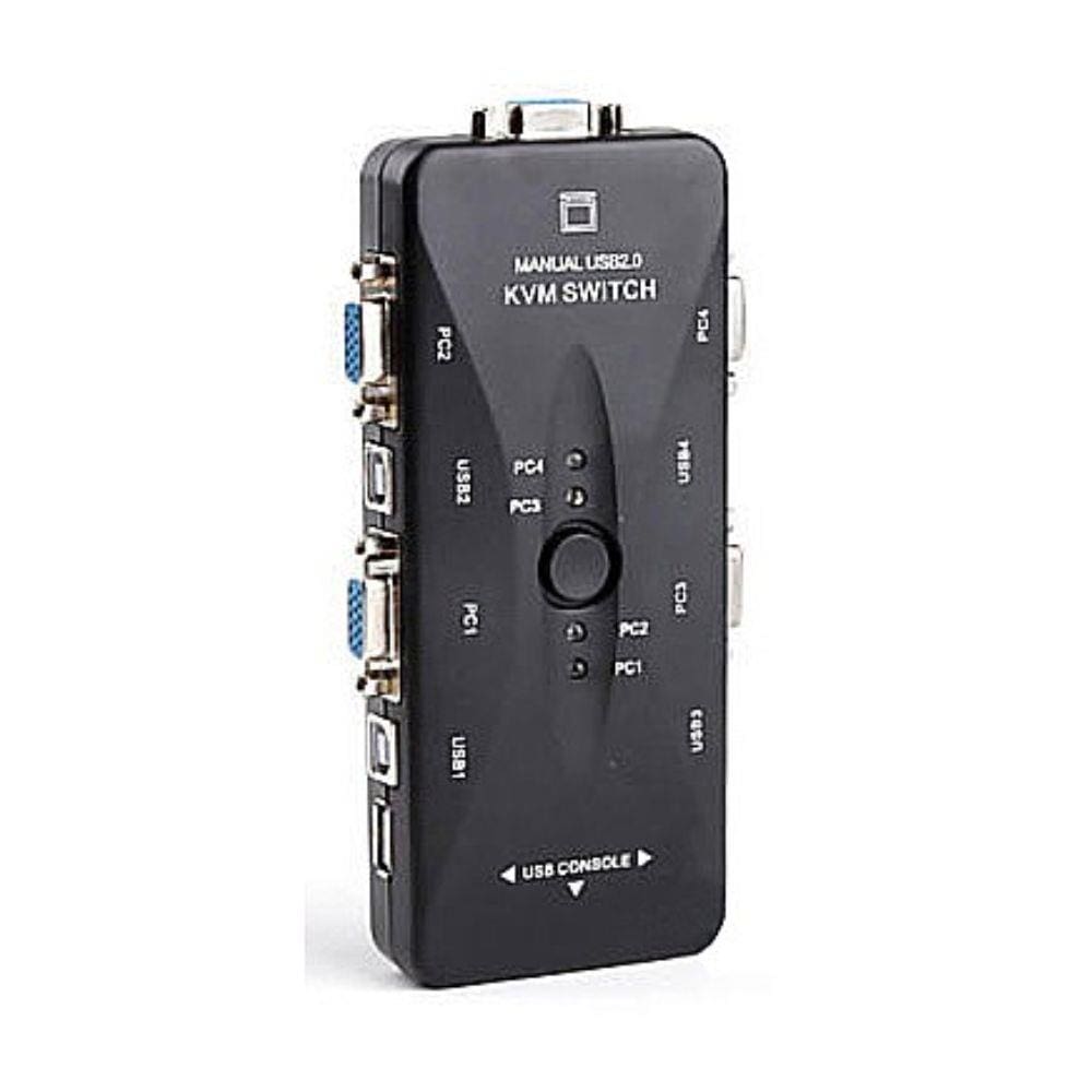 Chaveador KVM HUB20 - 4 portas USB - teclado + video + mouse