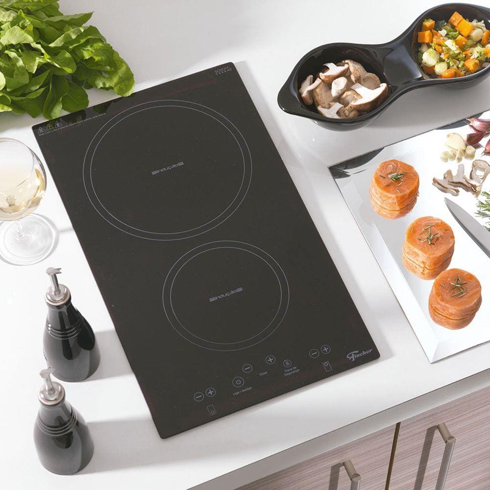 Fogão Cooktop 2Q De Indução Mesa Vitroceramica 3600W
