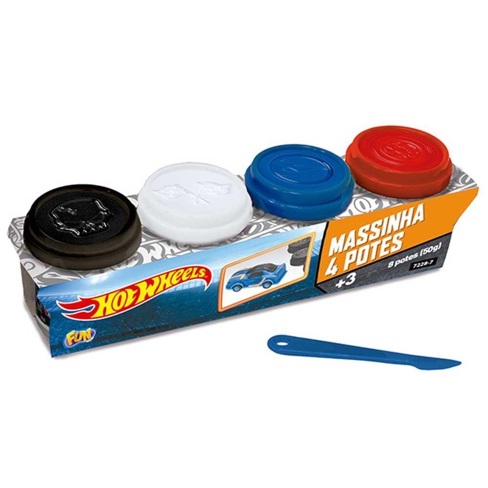 Hot Wheels Massinha 4 Potes - Fun Divirta-se