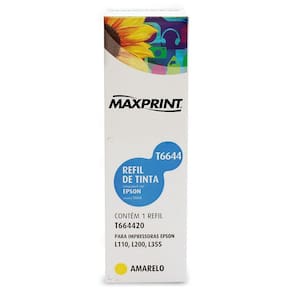 Refil de Tinta Amarelo Compatível Epson T664420 - para impressora L110/L210/L220/L355/L365/L555 - Maxprint