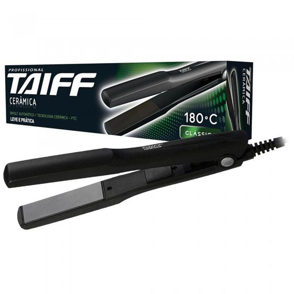 Chapinha Prancha Alisadora de Cerâmica Clássica 180°C Preta - Taiff