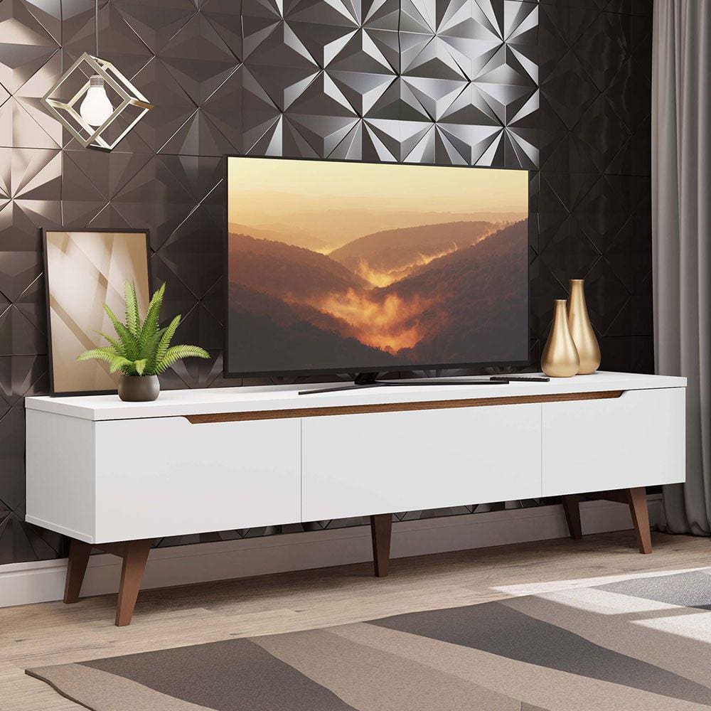 Rack para TV até 75 Polegadas Madesa Reims 2 Portas 1 Gaveta - Branco
