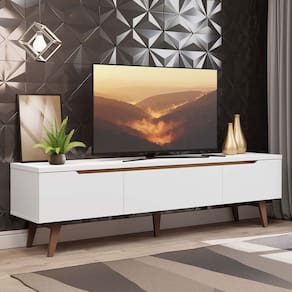 Rack para TV até 75 Polegadas Madesa Reims 2 Portas 1 Gaveta - Branco