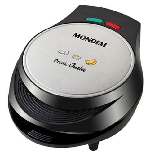 imagem-Omeleteira Elétrica Pratic OM-01 1000W Preto/Prata 110V - Mondial