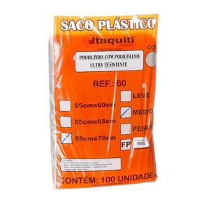 Saco para Lixo com Capacidade de 60 Litros Transparente com 100 Unidades Itaquiti