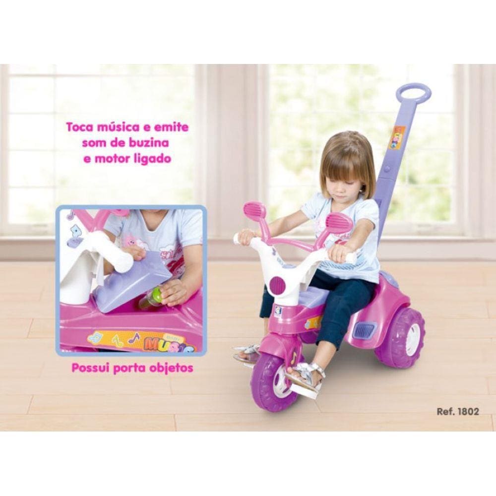 Triciclo Baby Music com Haste Cotiplas 1802
