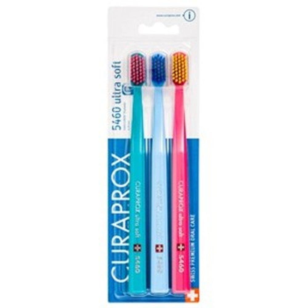 Escova Dental Adulto Curaprox CS 5460 Ultra Soft Sensitive Trio Colorida c/ 3 Unidades