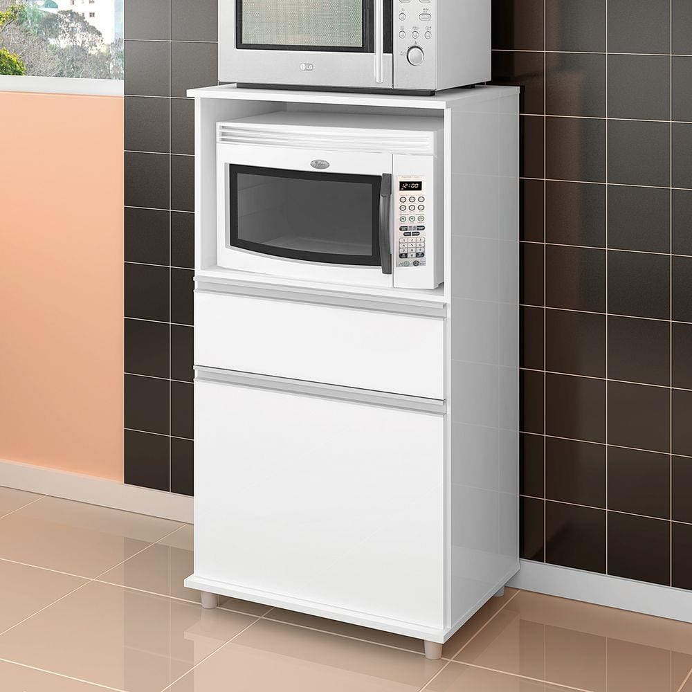 Armário Forno e Micro Pux Perfil Movelbento Branco