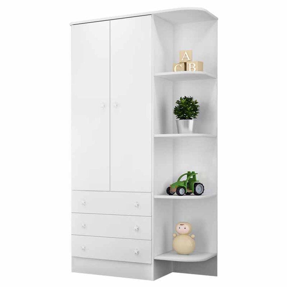 Roupeiro Qmovi Doce Sonho 2 Portas com Cantoneira 105 Branco