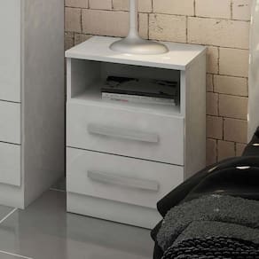 Mesa de Cabeceira  2 Gavetas Irlanda 0187 Branco - Genial Flex